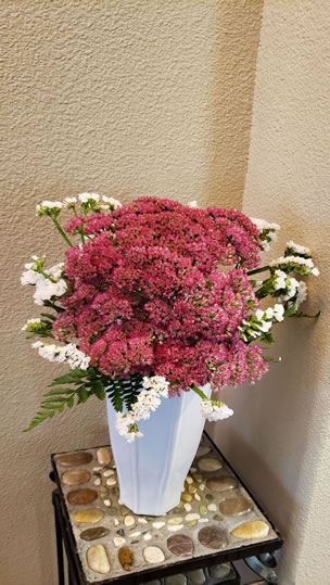 Sedum Purple White Statice Leather Leaf Fern